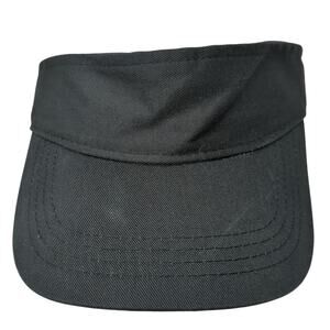 Cintas Golf Slideback Sun Visor Cap Black One Size Adjustable Blank Poly Blend